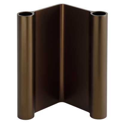 Pair Candleholder, Brown, H 18 cm