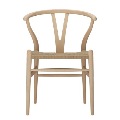CH24 Wishbone Chair, Soaped beech, Nature mesh