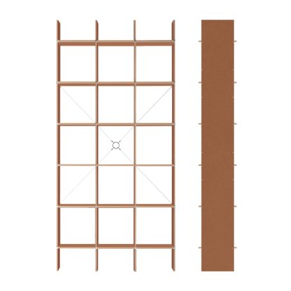 FNP 4 Shelv, MDF red waxed