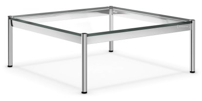 USM Haller Coffee Table, 100 x 100 cm, Glass, Transparent