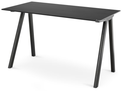 Copenhague Desk CPH90, Black lacquered oak, Linoleum black