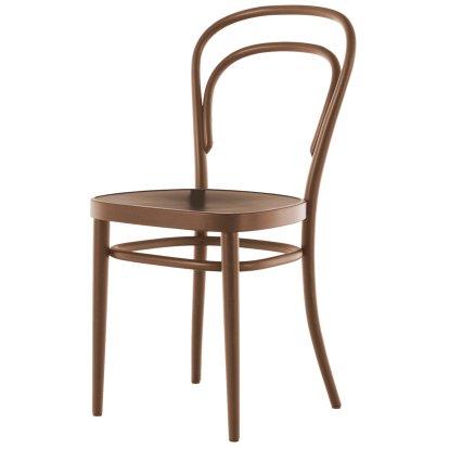 214 / 214 M Chair, Without armrests, Walnut stained beech, Moulded plywood seat