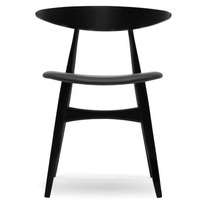 CH33P Chair, Black lacquered oak, Leather black