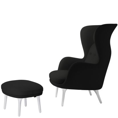 Ro Lounge Chair, Christianshavn 1175 - Black Uni, With footstool