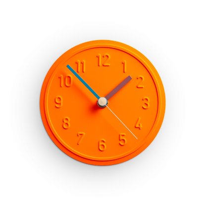 Wall Clock Alu Alu, Neon orange