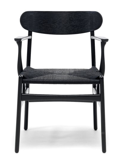 CH26 Dining Chair, Black lacquered oak, Black