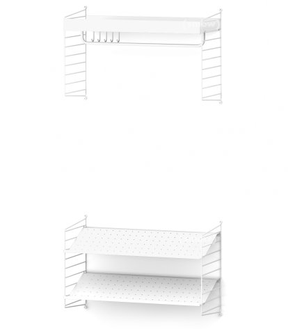 String System Coat Rack, Version 1 (W 80cm), White