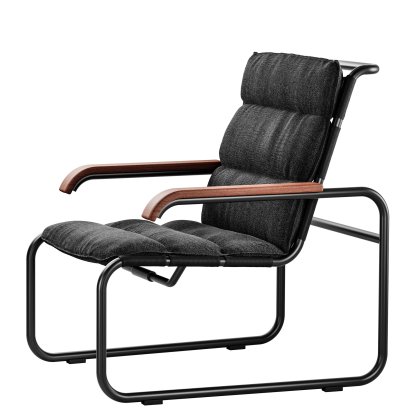 S 35 N All Seasons Lounge Chair, Black, Black, With Cushion Taupe