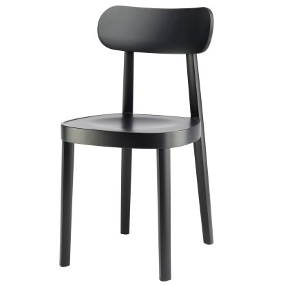 118 / 118 M Chair, Black stained beech, Moulded plywood seat