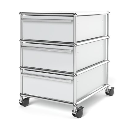 USM Haller Mobile Pedestal with 3 Drawers Type 1 (with Counterbalance), No locks, Light grey RAL 7035