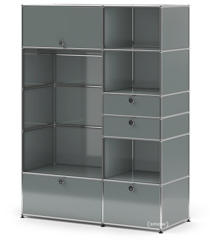 USM Haller Wardrobe Model 1, Mid grey RAL 7005