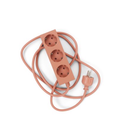 Power Bar / Beam socket strip, 3 sockets, Dusty rose, 2 m