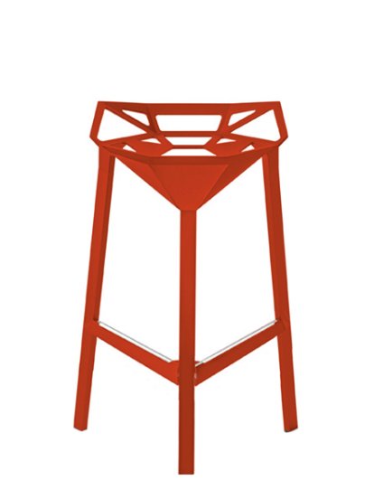 Stool_One, 670 mm kitchen height, Red matt (5085)