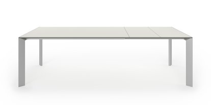Nori dining table, Laminate sand grey, L 166-260 x W 100 cm, Anodised Aluminium