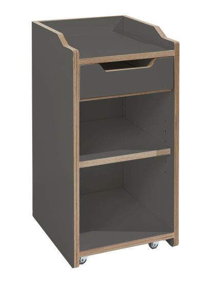 Plane Container , Open, Melamine anthracite with birch edge