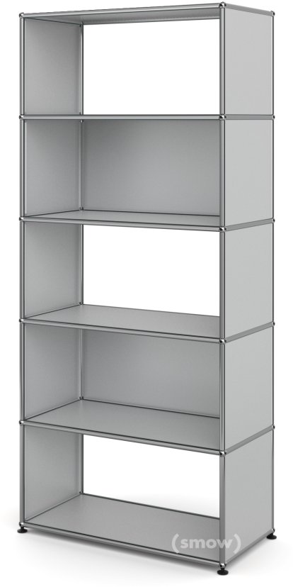 USM Haller Living Room Shelf M, 2 back panels, USM matte silver