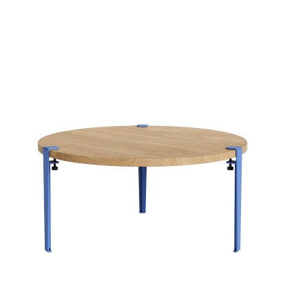 Tiptoe Side Table Brooklyn, Oak finish, Azure Blue