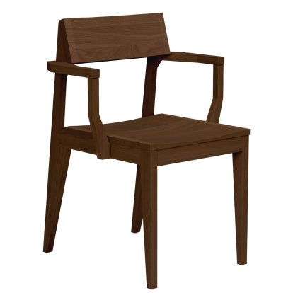 Schulz Armchair, Unupholstered, Waxed walnut