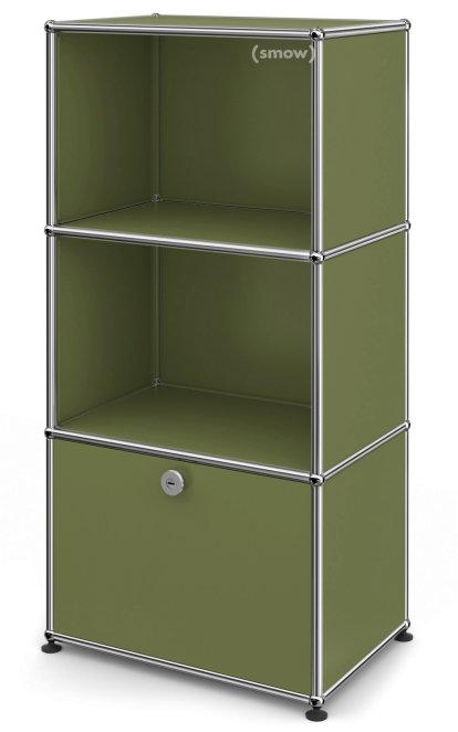 USM Haller Highboard M for Kids with 1 Drop-down Door, Olive green RAL 6003