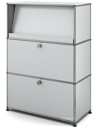 USM Haller Highboard M with Angled Shelf, USM matte silver