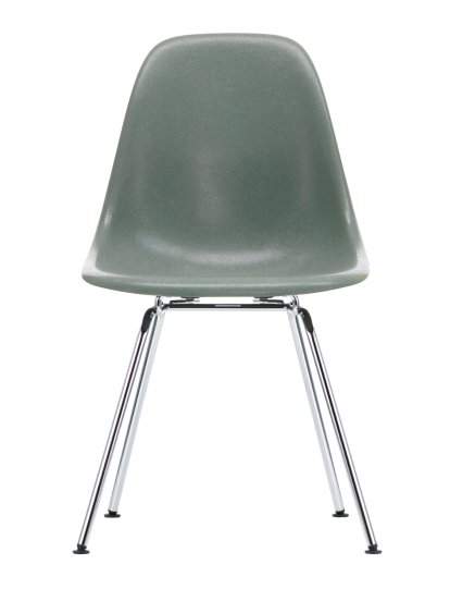 Eames Fiberglass Chair DSX, Eames sea foam green, Polished chrome