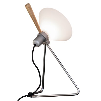 Model 356 Table Lamp, Silver / light oak