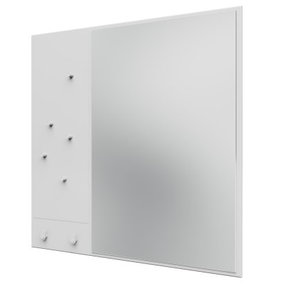 Memo Mirror with Memo Board, New White