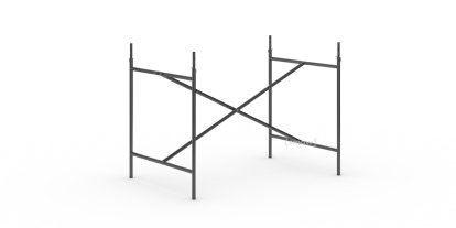 Eiermann 2 Table Frame , Black, Vertical,  centred, 100 x 66 cm, With extension (height 72-85 cm)