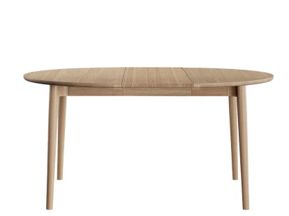 Expand Dining Table Circular, Light oiled oak, With 1 extension plate (+50 cm)