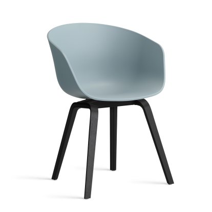 About A Chair AAC 22 Armchair, Dusty blue 2.0, Black lacquered oak