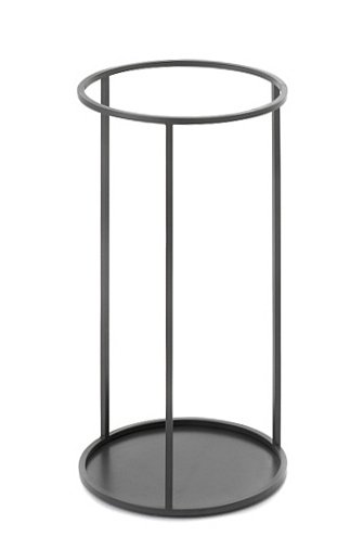 Rack Umbrella Stand/ Side Table, Round, Black powder-coated