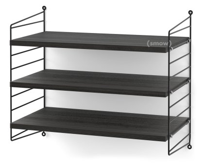 String System Shelf S, 30 cm, Black, Black ash veneer