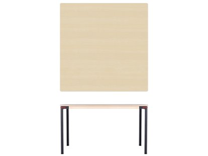 Seiltänzer Table, 75 x 120 x 120 cm, Ash white oiled, Red