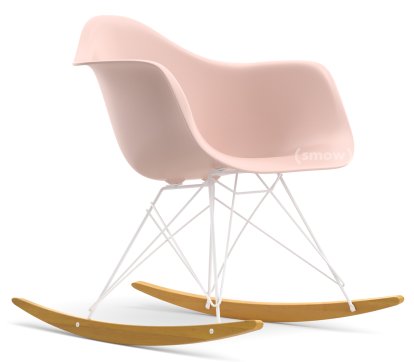 Eames Plastic Armchair RE RAR, Pale rose, Coated white, Yellowish maple