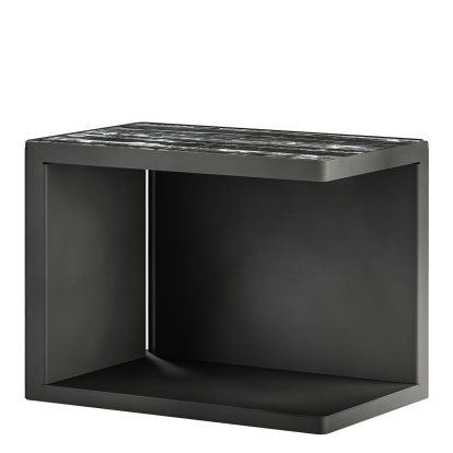 Ambito Coffee Table, Obsidian, Levanto red marble