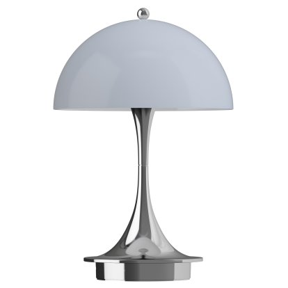 Panthella 160 Portable Lamp, Chrome opal blue grey
