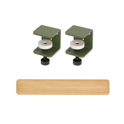 Tiptoe Wall Shelf, Solid Oak, Wall shelf 120 cm, Rosemary green