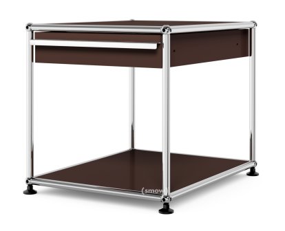 USM Haller Side Table with Drawer, USM brown