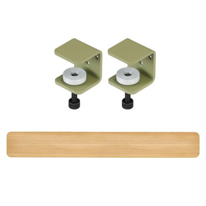 Tiptoe Wall Shelf, Solid Oak, Wall shelf 150 cm, Khaki green