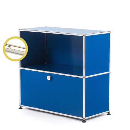 USM Haller E Sideboard M with Compartment Lighting, Gentian blue RAL 5010, Warm white