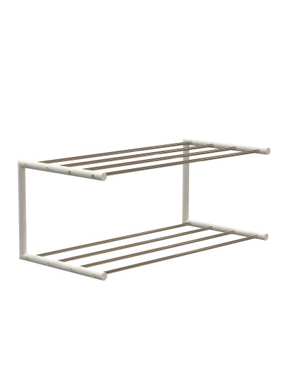 Nova Shoe Rack, W 61,9 x W 30 cm , Polished gold / matt white