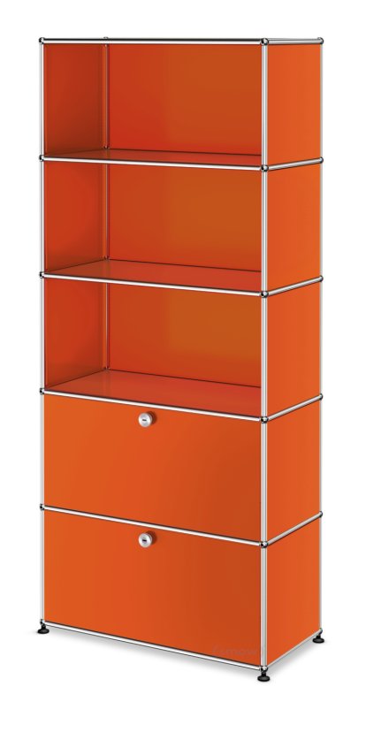 USM Haller Storage Unit with 2 Drop-down Doors, Pure orange RAL 2004