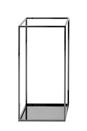 Rack Umbrella Stand/ Side Table, Square, Smoked chrome, blade polished