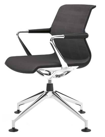 Unix Chair with Four Star Base, Silk Mesh dimgrey, Basic dark