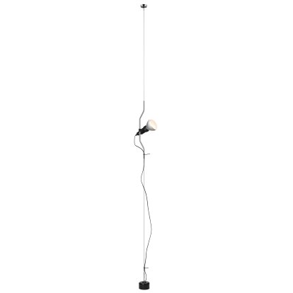 Parentesi Dimmer Floor and Ceiling Lamp, Nickel, with LED reflector bulb 12W / 1180lm
