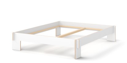 Siebenschläfer Bed, 160 x 200 cm, Without headboard, White, Without slatted base