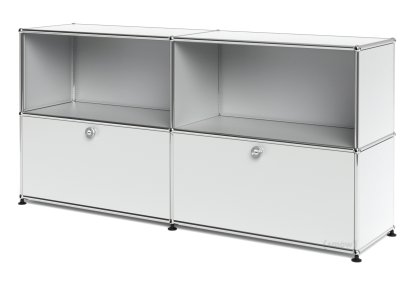 USM Haller Sideboard L with 2 Drop-down Doors, USM matte silver
