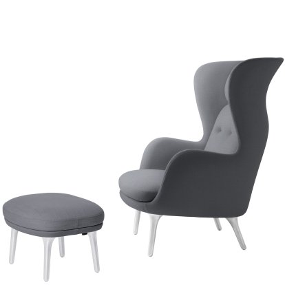 Ro Lounge Chair, Christianshavn 1170 - Light Grey Uni, With footstool
