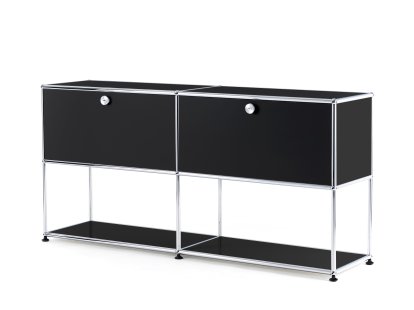 USM Haller Sideboard L with 2 Drop-down Doors, Lower Tier Structure, Graphite black RAL 9011