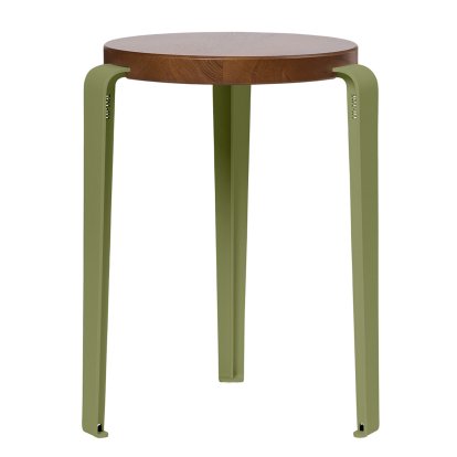 Lou Stool, Solid Wood, Tinted oak, Khaki green